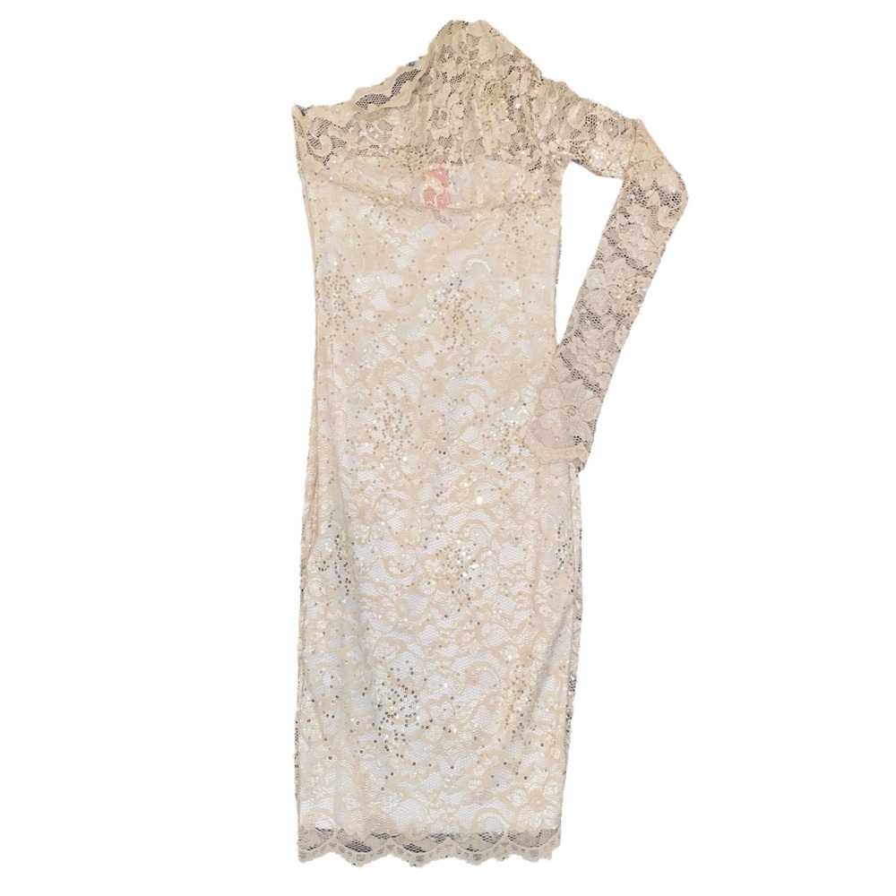 ASOS Lipsy Gold Sequin Lace Dress NWT!